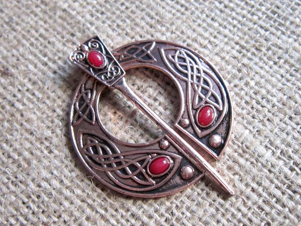 Antique Copper Celtic Penannular Brooch