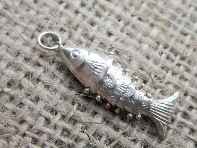 Vintage Sterling Silver Articulated Fish Pendant Dragonrat Jewellery